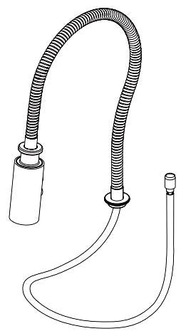 Brizo Odin RP101562BL Articulating Finished Hose And Wand Assembly