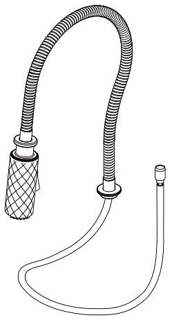 Brizo Litze RP101564BLGL Articulating Finished Hose And Wand Assembly
