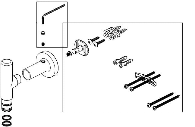 Brizo Essential Shower RP101667BL Mounting Base and Hardware
