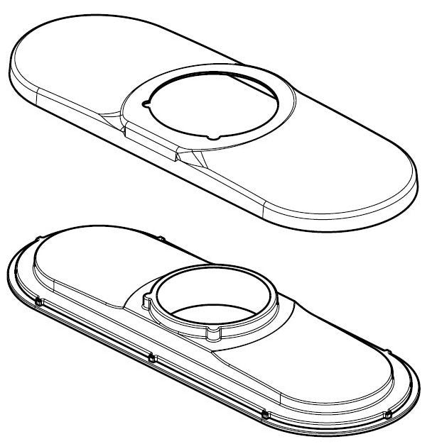 Delta Arvo RP101690BL 3-Hole Escutcheon