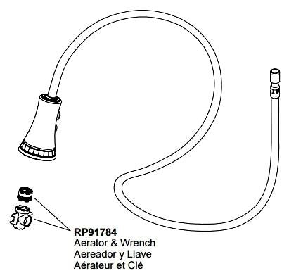 Brizo Tulham RP101784BLBNX Hose and Sprayer Assembly