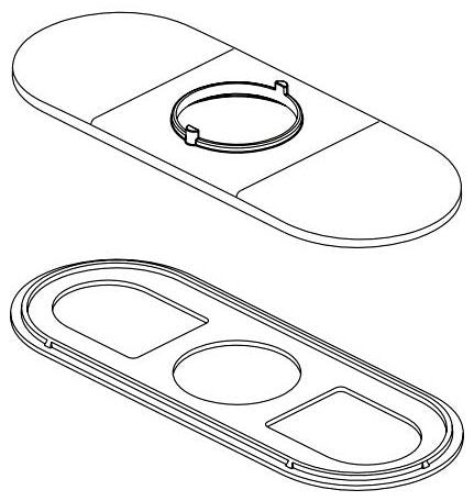 Delta Modern RP103375BL 3 Hole Escutcheon and Gasket