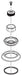 Brizo Rook RP81083NK Roman Tub Handle Base, Octagon, Seal, Nut