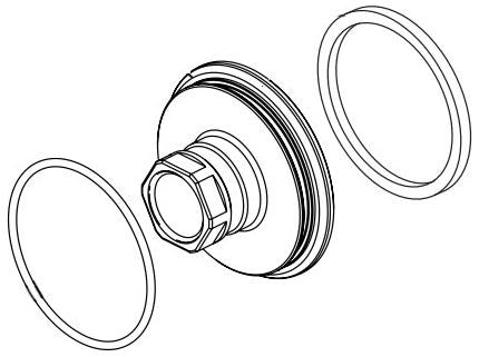Delta Zura RP84244 Two Handle Wall Mount Spout Flange, Gasket, and O-Ring