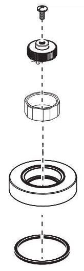 Brizo Litze RP90074SL Handle Base, Spline, Screw, Seal, Nut - Roman Tub
