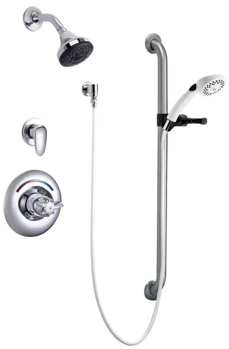 Commercial T13H T13H333 Universal Dual Shower Trim Diverter Hand Shower and Grab Bar