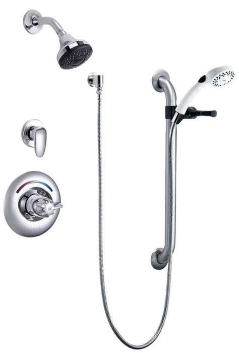 Commercial T13H T13H333 Universal Dual Shower Trim Diverter Hand Shower and Grab Bar