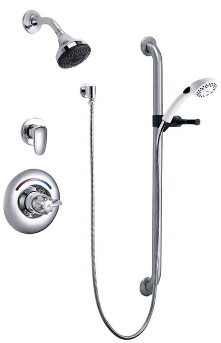 Commercial T13H T13H333 Universal Dual Shower Trim Diverter Hand Shower and Grab Bar