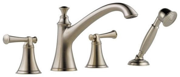 Brizo Baliza: Roman Tub Trim with Hand Shower - Less Handles