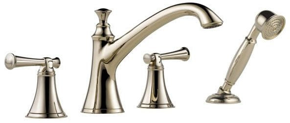 Brizo Baliza: Roman Tub Trim with Hand Shower - Less Handles