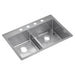 Elkay Crosstown 18 Gauge Stainless Steel 33" x 22" x 9" 4-Hole Equal Double Bowl Dual Mount Sink Kit with Aqua Divide