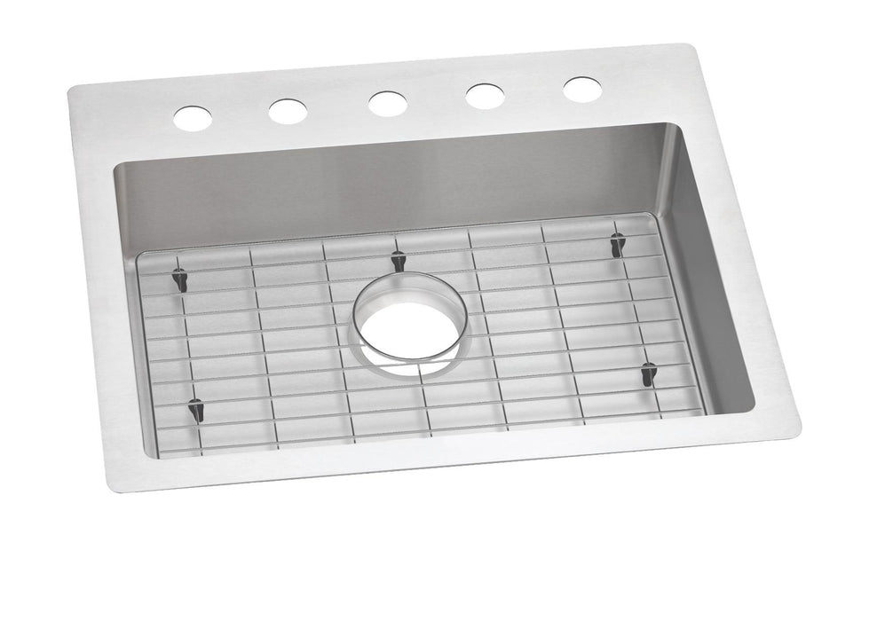 Elkay Crosstown 18 Gauge Stainless Steel 25" x 22" x 6" 5-Hole Single Bowl Dual Mount ADA Sink Kit