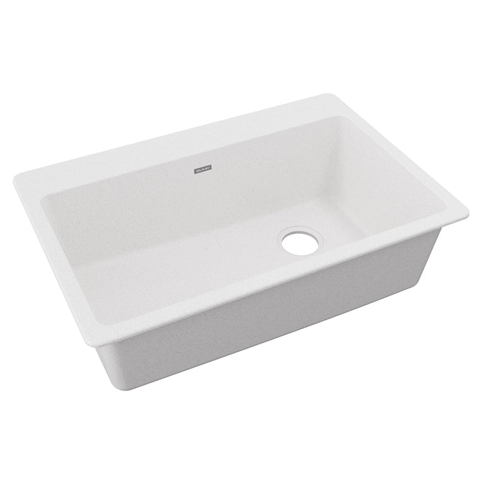 Elkay Quartz Classic 33" x 22" x 9-1/2" Single Bowl Drop-in Sink White