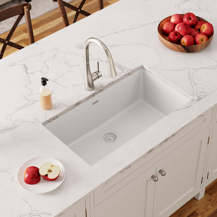Elkay Quartz Classic 33" x 18-7/16" x 9-7/16" Single Bowl Undermount Sink White