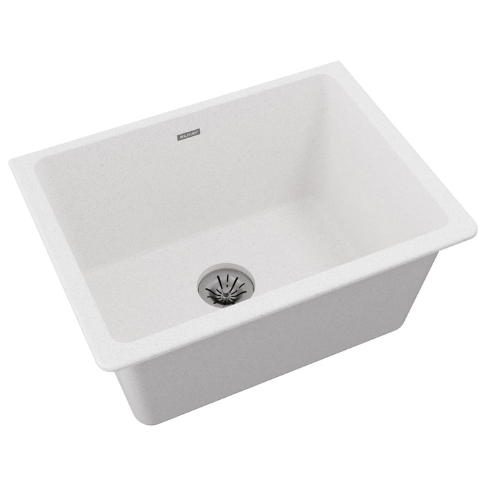 Elkay Quartz Classic 25" x 18-1/2" x 11-13/16" Undermount Laundry Sink with Perfect Drain® White