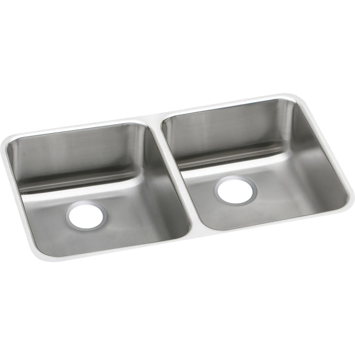 Elkay Lustertone Classic Stainless Steel 30-3/4" x 18-1/2" x 10" Equal Double Bowl Undermount Sink with Left Drain