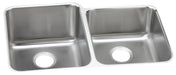Elkay Lustertone Classic Stainless Steel 31-1/4" x 20-1/2" x 4-3/8" Offset Double Bowl Undermount ADA Sink
