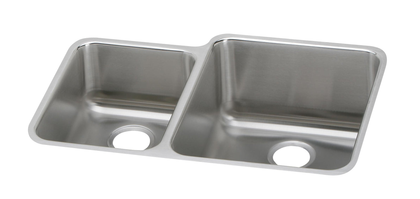 Elkay Lustertone Classic Stainless Steel 30-3/4" x 21" x 9-7/8" Offset 40/60 Double Bowl Undermount Sink