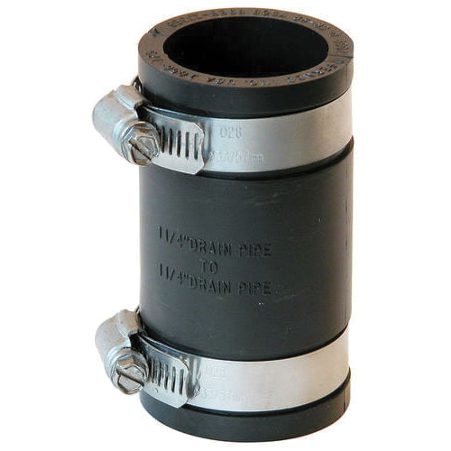 Fernco 1056-125 1-1/4" (Cast Iron / PVC) x 1-1/4" (Cast Iron / PVC) Flexible Coupling