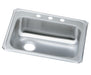 Elkay Celebrity Stainless Steel 25" x 21-1/4" x 5-3/8" 1-Hole Single Bowl Drop-in Sink with Left Drain