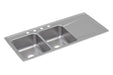 Elkay Lustertone Classic Stainless Steel 48" x 22" x 7-5/8" Equal 4-Hole Double Bowl Drop-in Sink w/Right Drainboard