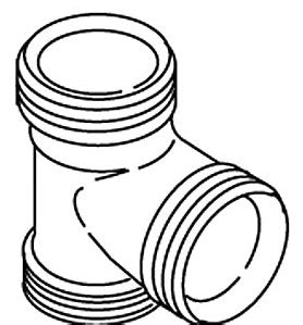 KOHLER K-28579 Tee, 2-11 1/2 Npsm