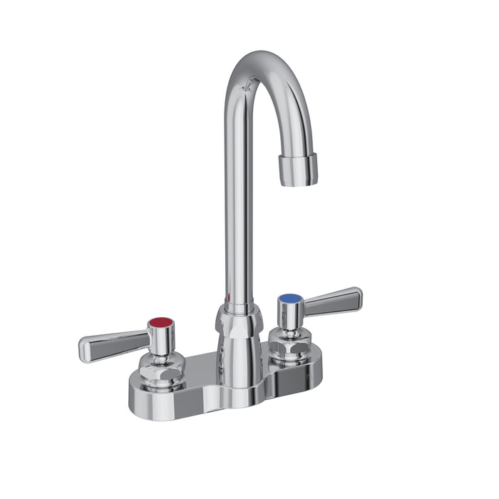 Elkay 4" Centerset with Exposed Deck Faucet with 4" Gooseneck Spout 2" Lever Handles Chrome