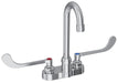 Elkay 4" Centerset with Exposed Deck Faucet with 4" Gooseneck Spout 6" Wristblade Handles Chrome