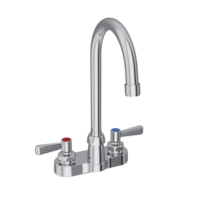 Elkay 4" Centerset with Exposed Deck Faucet with 5" Gooseneck Spout 2" Lever Handles Chrome