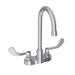 Elkay 4" Centerset with Exposed Deck Faucet with 5" Gooseneck Spout 4" Wristblade Handles Chrome
