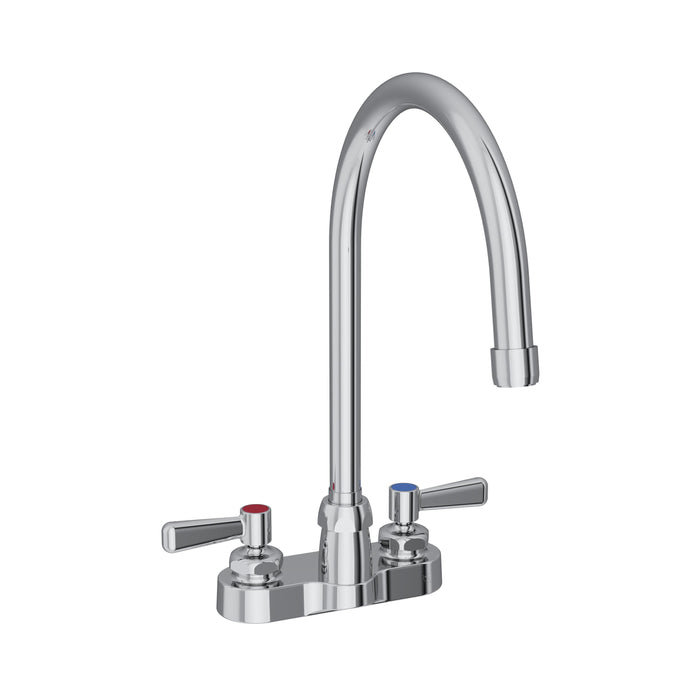 Elkay 4" Centerset with Exposed Deck Faucet with 8" Gooseneck Spout 2" Lever Handles Chrome