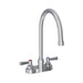 Elkay 4" Centerset with Exposed Deck Faucet with 8" Gooseneck Spout 2" Lever Handles Chrome