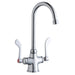 Elkay Single Hole with Concealed Deck Faucet with 5" Gooseneck Spout 4" Wristblade Handles Chrome