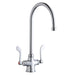 Elkay Single Hole with Concealed Deck Faucet with 8" Gooseneck Spout 4" Wristblade Handles Chrome