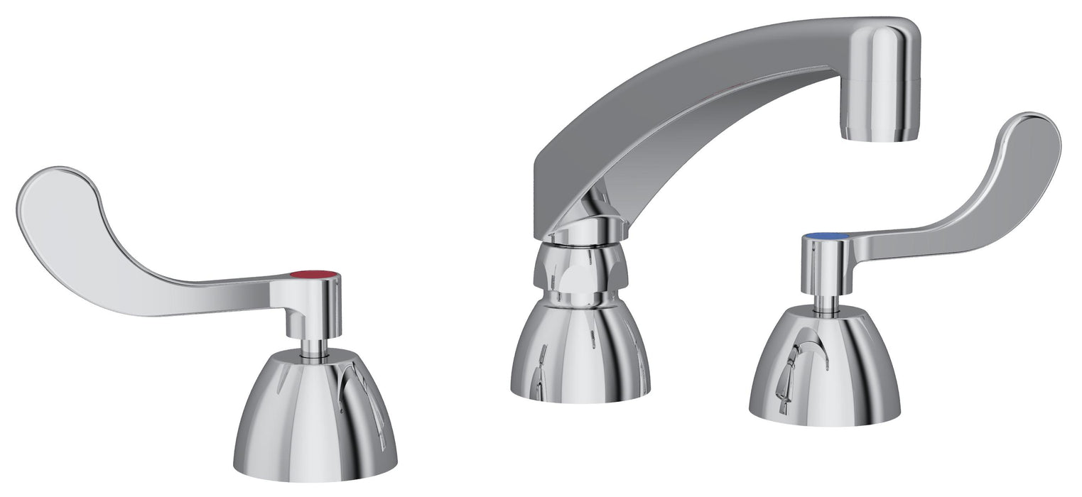 Elkay 8" Centerset with Concealed Deck Faucet with 8" Arc Tube Spout 4" Wristblade Handles Chrome