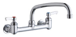 Elkay Foodservice 8" Centerset Wall Mount Faucet with 10" Arc Tube Spout 2" Lever Handles 1/2" Offset Inlets Chrome
