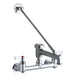 Elkay 8" Centerset Wall Mount Faucet with 7" Bucket Hook Spout 2" Lever Handles 1/2" Offset Inlets Rough Chrome