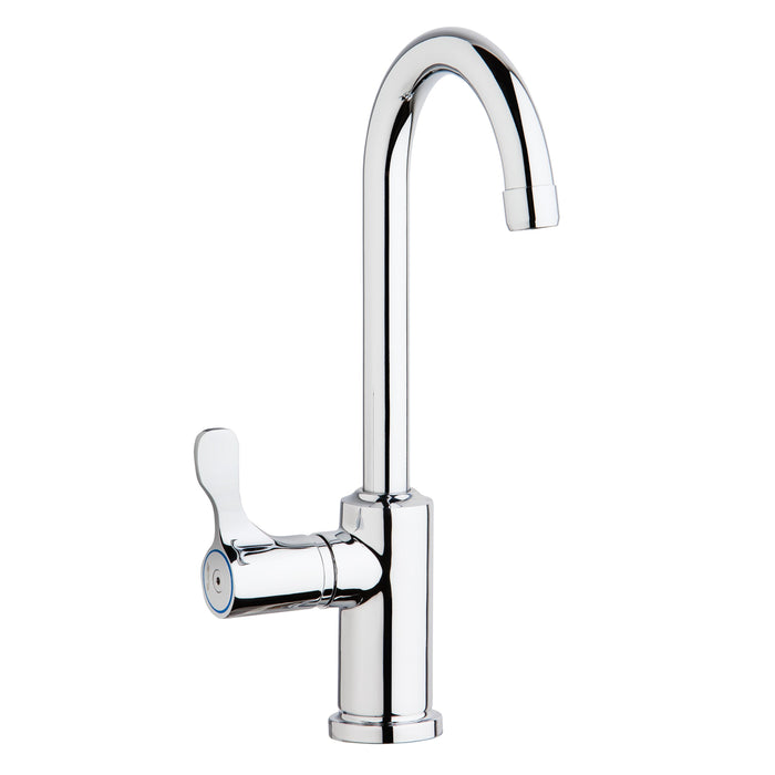 Elkay Single Hole 8-5/8" Deck Mount Faucet with Gooseneck Spout Lever Handle on Left Side Chrome