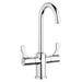 Elkay Single Hole 12-1/2" Deck Mount Faucet with Gooseneck Spout Twin Lever Handles Chrome