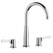 Elkay 8" Centerset Concealed Deck Mount Faucet with Gooseneck Spout and 4" Lever Handles + Stop Chrome
