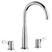 Elkay 8" Centerset Concealed Deck Mount Faucet with Gooseneck Spout and 2-5/8" Lever Handles Chrome