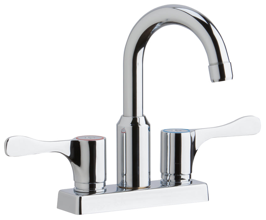 Elkay 4" Centerset Exposed Deck Mount Faucet with Arc Spout and 4" Lever Handles