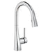 Elkay Gourmet Single Hole Kitchen Faucet with Pull-down Spray and Forward Only Lever Handle Chrome