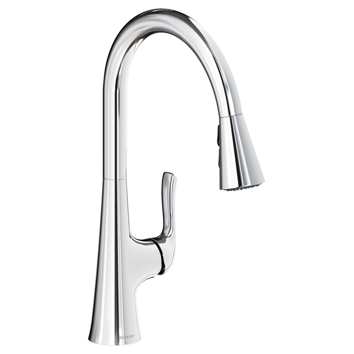 Elkay Harmony Single Hole Kitchen Faucet with Pull-down Spray and Forward Only Lever Handle Chrome