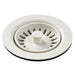 Elkay Polymer Drain Fitting with Removable Basket Strainer and Rubber Stopper Parchment