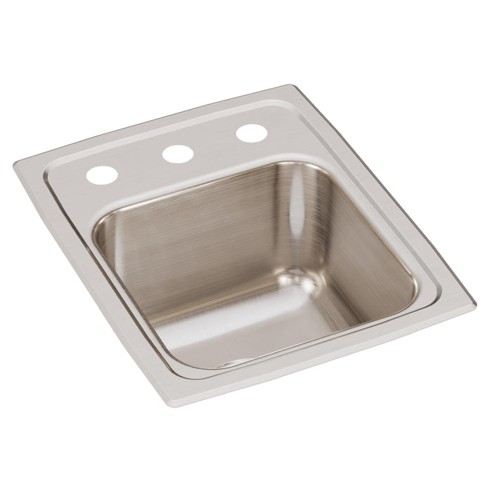 Elkay Lustertone Classic Stainless Steel 13" x 16" x 7-5/8" 3-Hole Single Bowl Drop-in Sink