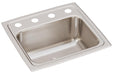 Elkay Lustertone Classic Stainless Steel 17" x 16" x 7-5/8" OS4-Hole Single Bowl Drop-in Sink