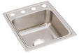 Elkay Lustertone Classic Stainless Steel 17" x 20" x 7-5/8" OS4-Hole Single Bowl Drop-in Sink