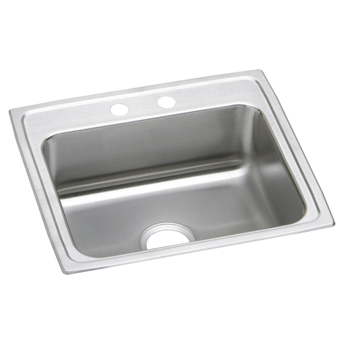 Elkay Lustertone Classic Stainless Steel 22" x 19-1/2" x 7-5/8" 2-Hole Single Bowl Drop-in Sink