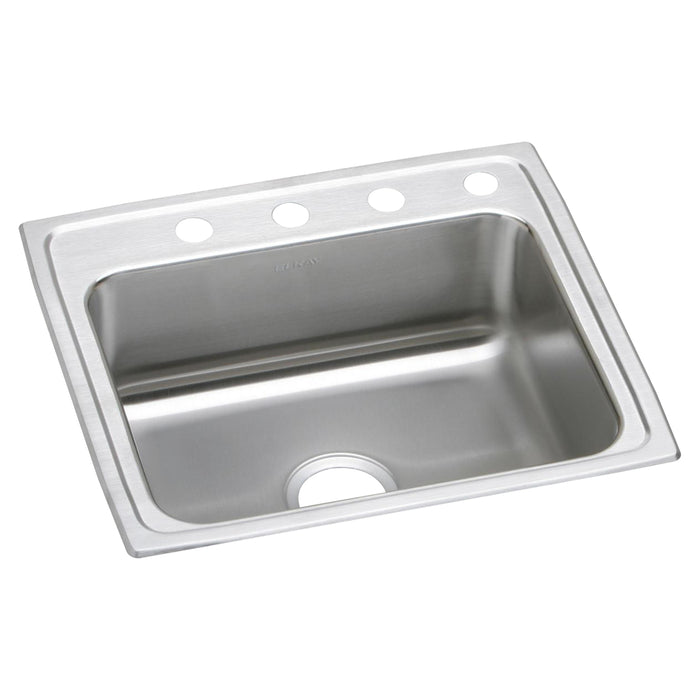 Elkay Lustertone Classic Stainless Steel 22" x 19-1/2" x 7-5/8" 4-Hole Single Bowl Drop-in Sink